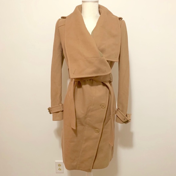 BCBGMaxAzria Jackets & Blazers - BCBG Max Azria Carlin Wool Blend Trench Coat XS